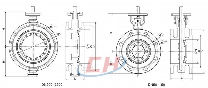防爆電動偏心法蘭蝶閥結(jié)構(gòu)圖