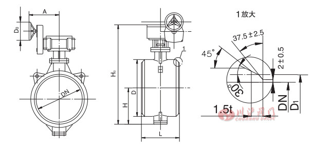 氣動焊接蝶閥結(jié)構(gòu)圖