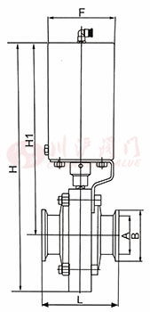 氣動衛(wèi)生級蝶閥結(jié)構(gòu)圖