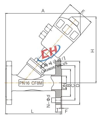 P2氣動法蘭角座閥結(jié)構(gòu)圖
