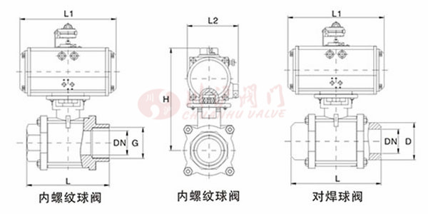 氣動內(nèi)螺紋球閥結構圖