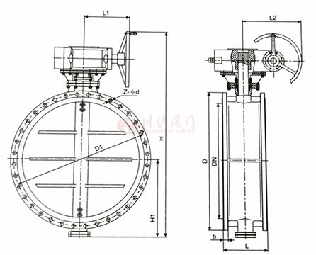 蝸輪通風(fēng)蝶閥結(jié)構(gòu)圖