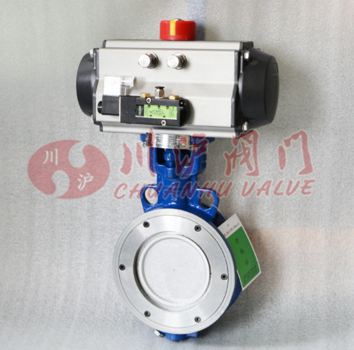 對夾式氣動(dòng)硬密封蝶閥開關(guān)型圖片